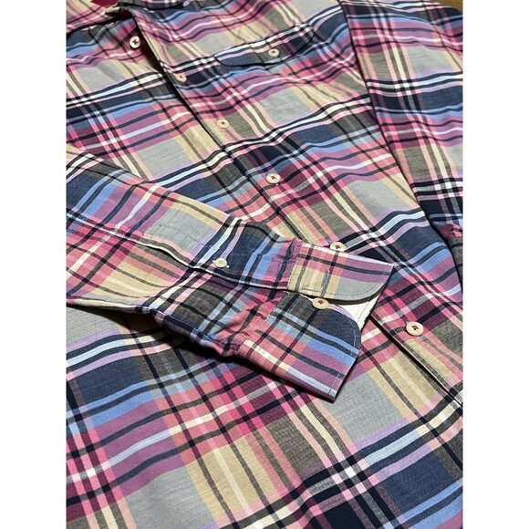 Tommy Bahama Pink Striped Long Sleeve Button-Up Shirt Size Medium Preppy Modern - Picture 3 of 12